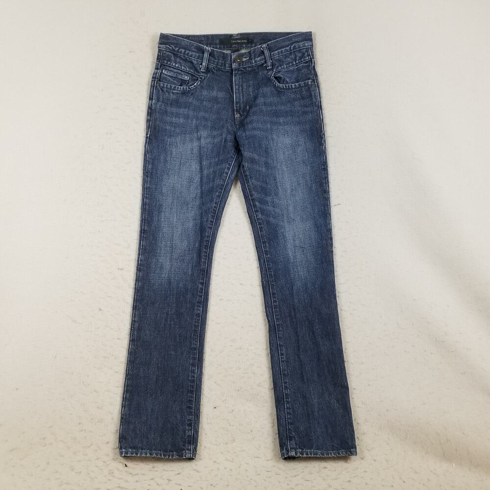 Calvin Klein Jeans Slim Straight Jeans Mens 30x34 Blue Medium Wash Denim‎ Pants